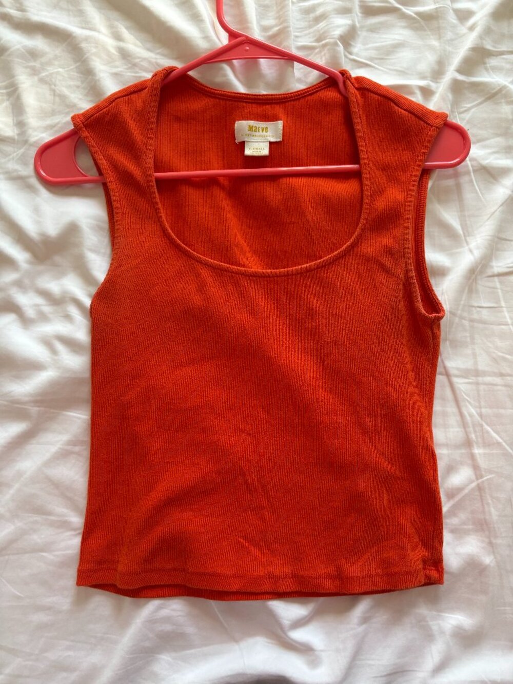 Maeve orange/red scoop neck tank top